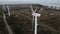 An aerial view of a wind farm