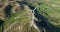 Aerial view wind farm Cyprus. Alternative sources of electricity, wind energy