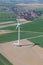 Aerial view of wind turbine