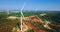 Aerial View Of Wind Turbine Park Generating Clean Energy