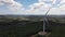 Aerial View Wind Turbine Rotating Windmills