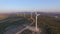 Aerial view of wind-turbines