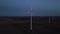 Aerial View, Wind Turbines Array at Twilight, Sustainable Renewable Energy