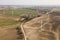 Aerial view of wind turbines in Leci, Latvia