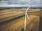 Aerial view of windmill against cloudy sky