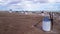 Aerial view of Windmills Castille La Mancha Spain