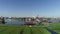 Aerial view of windmills in Zaanse Schans, Amsterdam, Netherlands. Famous place