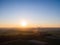 Aerial view of windturbines energy generator on amazing sunset at a wind farm in germany