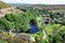 Aerial view from Winscar Rervoir, of Dunford Bridge, Barnsley, South Yorkshire, England.