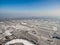 Aerial view of winter fruit orchards near Czersk