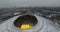 Aerial view of winter Moscow and reconstructed Luzhniki Stadium, Russia