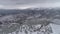 Aerial view of winter mountains, winter landscape. Shot. Majestic snow mountains, Aerial view of the snow covered