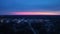 Aerial view of a winter sunset over historic Lexington, Missouri