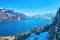 Aerial view of Wofgangsee lake, St Gilgen, Salzkammergut, Austria