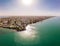 Aerial view of Woody Point and Margate on Redcliffe peninsula, Brisbane, Australia