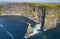 Aerial view of the world famous cliffs of moher in county clare