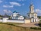 Aerial view The world famous Vysotsky men monastery in Serpukhov,Russia