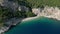 Aerial view of the world known beach Nugal near Tucepi