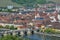 Aerial view on Wuerzburg with the