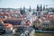 Aerial view of the Wuerzburg city in Lower Franconia, Germany