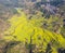 Aerial view of wuyuan huangling village in spring