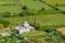 Aerial view of Xhamia e Plumbit mosque in Shkoder, Albania