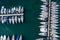 Aerial View of Yacht Club and Marina. White Boats and Yachts. Photo made by drone from above