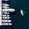 Aerial View of Yacht Club and Marina. White Boats and Yachts. Photo made by drone from above