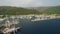 Aerial view of yacht marina in old part town, Vacation in Marmaris Turkey.