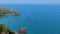 Aerial View. Yachts are Parked Near luxary Houses. Calabria, Italy. Aerial View of Rocky Coastline.