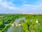 Aerial view Yangzhou Slender West Lake Yangzhou Slender West Lake scenic spot and Daming Temple, Jiangsu province, China