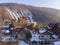 Aerial View of Yaremche folds Named Rock Elephant, Skala Slon in Yaremche, Ukraine