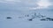 Aerial view of yurts camp in Yamal , in the hard winter time. shot on red epic