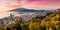 Aerial view of Zakynthos Zante town. Colorful spring sunrise on the Ionian Sea. Beautiful cityscape panorama of Greece city.