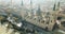 Aerial view of Zaragoza with Cathedral-Basilica of Our Lady of Pillar on bank of Ebro river, Spain