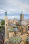 Aerial view of Zaragoza cityscape.