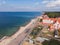 Aerial view of a Zelenogradsk, former Cranz, coastal resort, Zelenogradsky District, Kaliningrad Oblast, Russia, Sambian coastline