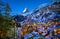 Aerial View on Zermatt Valley and Matterhorn Peak at Dawn