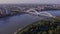 Aerial View of Zezelj Bridge Over Danube River