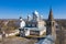 Aerial view Znamensky Cathedral in Veliky Novgorod, Russia