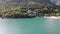 Aerial views of the Lake of Molveno, in the Trentino region Italy.