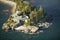 Aerial views of luxury home in Acadia National Park, Maine in autumn