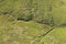 Aerial views of ruins and round sheepfolds at Gortmore in Northern Ireland