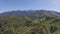 Aerial views of the scenic rural landscape surrounded by Carpathian Mountains, Brasov, Romania