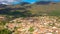 Aerial of Villa de Leyva town in the mountains in Colombia.