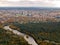 Aerial Vilnius city view from television tower