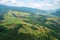 Aerial virew of Piwniczna-Zdroj in summer. Beskid Sadecki, Poland.