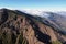 Aerial volcanic landscape formed by the crater of a volcano in Guimar, Tenerife, Canary Islands. High quality photo.