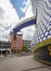 Aerial walkway connecting the Bullring shopping mall in Birmingahm, West Midlands, UK