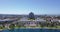 Aerial water front view of metro center tower in foster city